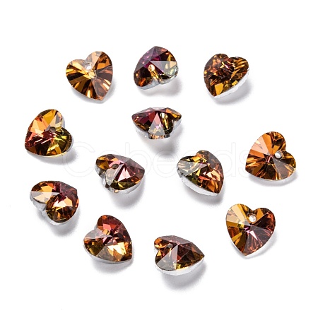 Electroplate Glass Charms X-G030V10mm-001CP-1