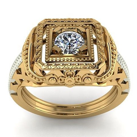 Square Alloy with Crystal Rhinestone Finger Rings FS-WG4A2D8-27-1