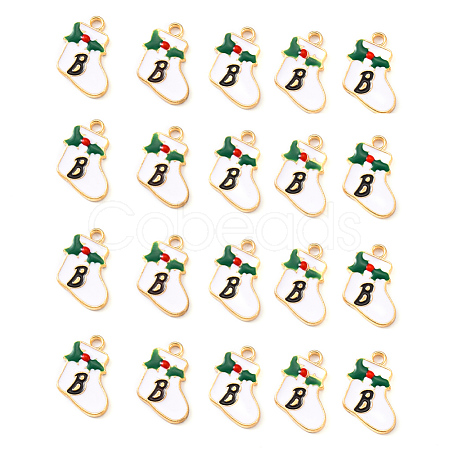 20Pcs Light Gold Alloy Enamel Pendants ENAM-YW0001-43-1