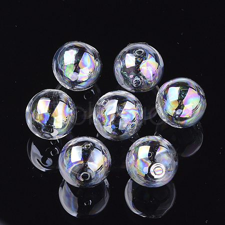 Handmade Blown Glass Globe Beads X-DH017J-1-12mm-AB-1