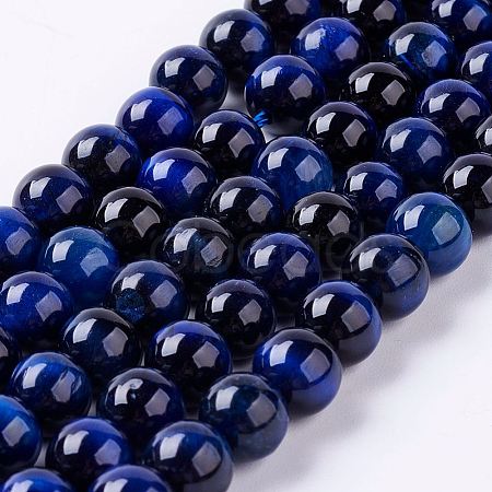 Natural Tiger Eye Bead Strands G-P276-03-8mm-1