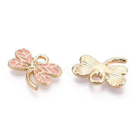 Light Gold Plated Alloy Pendants X-ENAM-T009-69D-RS-1