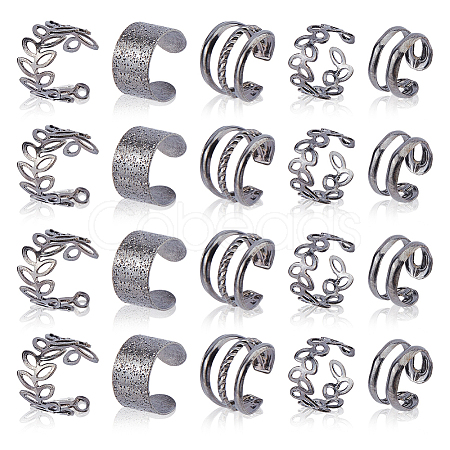 16 Bags Alloy C-Shaped Cuff Earrings for Unisex EJEW-DC0001-49B-1