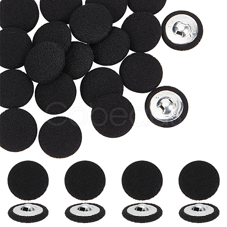 20Pcs Cloth with Aluminum Base Buttons BUTT-NB0001-77D-1