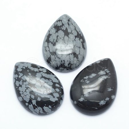 Natural Snowflake Obsidian Cabochons G-P393-G11-1