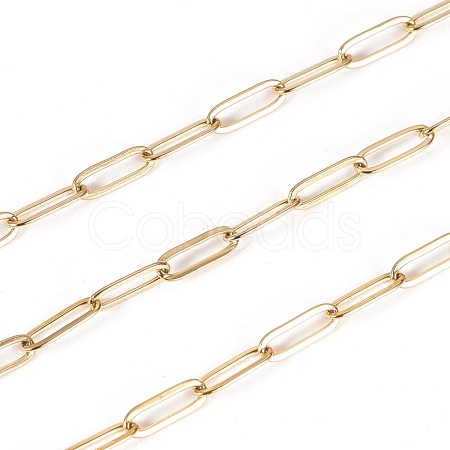 3.28 Feet Ion Plating(IP) 304 Stainless Steel Paperclip Chains X-STAS-K209-07G-1