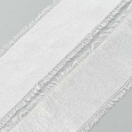 Hot Stamping Polyester Frayed Ribbons SRIB-WH0011-241A-1