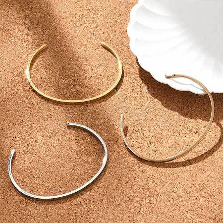 304 Stainless Steel Cuff Bangles BJEW-K173-02-1