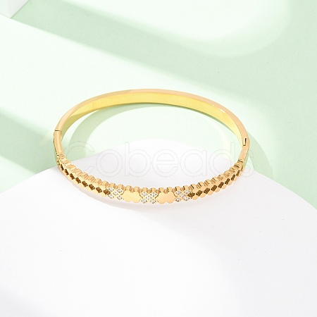 304 Stainless Steel Micro Pave Cubic Zirconia Hinged Bangles for Women BJEW-Z146-03G-1