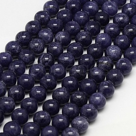 Natural Yellow Jade Beads Strands G-G598-8mm-YXS-15-1