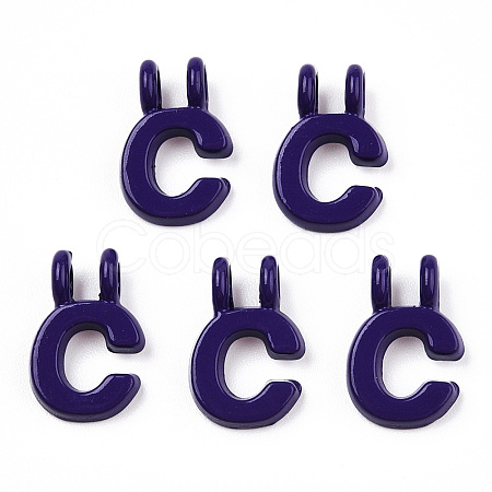 Rack Plating Spray Painted Alloy 2-Loop Link Pendants PALLOY-N176-01C-1