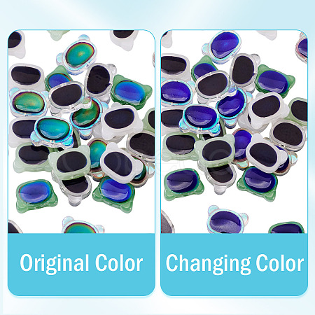 20Pcs 5 Colors Two Tone Glass Mood Beads GLAA-FS0002-31-1