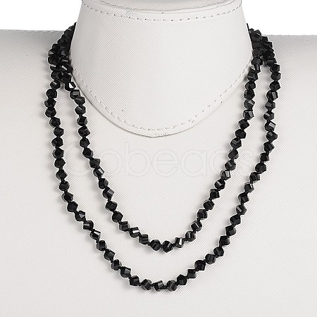 Twist Glass Beaded Necklaces NJEW-PH00661-1