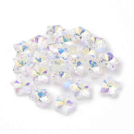 AB Color Plated Transparent Electroplate Glass Charms GLAA-H104-A04-1