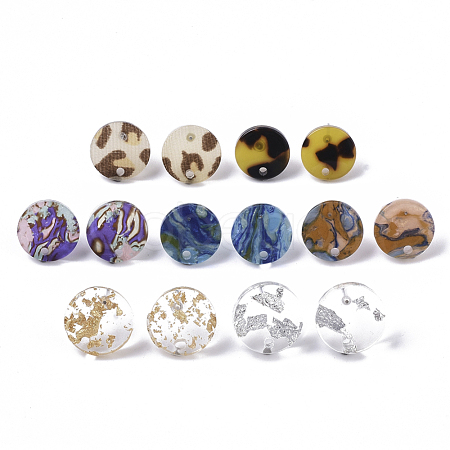 Cellulose Acetate(Resin) Stud Earring Findings KY-R022-015-1