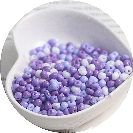 Macaron Baking Paint Glass Seed Beads PW-WGB8861-07-1