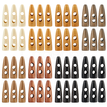 80Pcs 8 Colors 2-Hole Wood Buttons WOOD-GF0002-35C-1