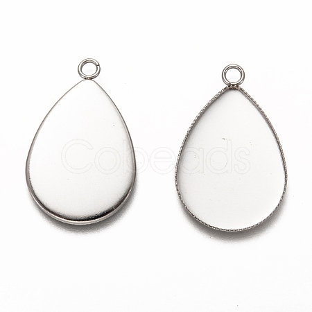Non-Tarnish 304 Stainless Steel Pendant Cabochon Settings STAS-I176-06B-1