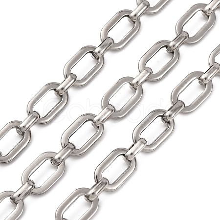 304 Stainless Steel Rectangle Link Chains CHS-S012-26P-A-1