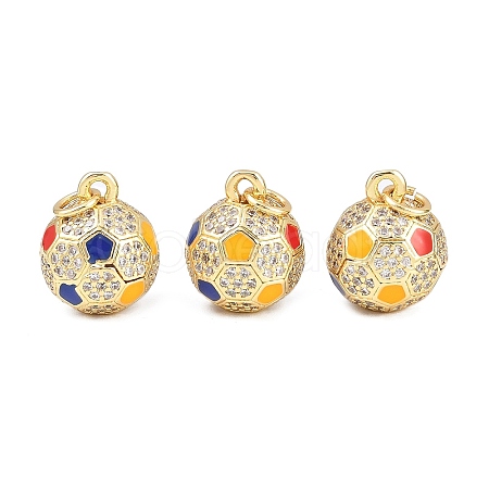 Brass Micro Pave Cubic Zirconia Pendants KK-C162-089G-1
