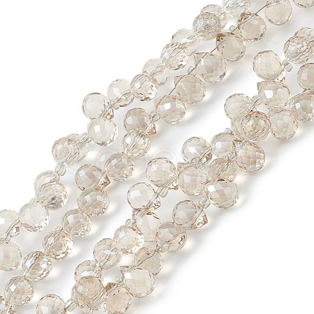 Transparent Electroplate Glass Beads Strands EGLA-F152B-PL03-1