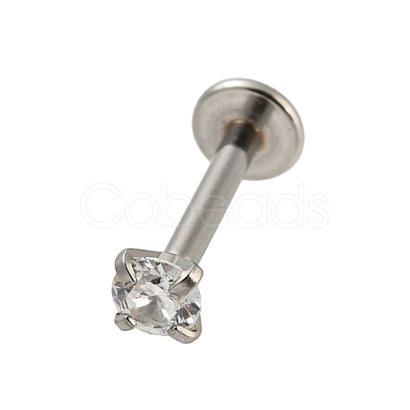 304 Stainless Steel Threaded Flatback Earrings EJEW-NH0001-01B-02-1