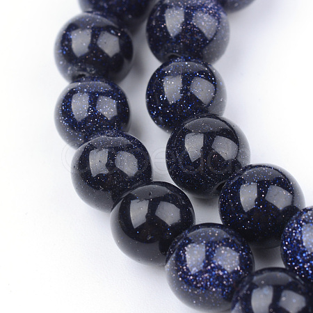 Synthetic Blue Goldstone Beads Strands X-G-Q462-6mm-28-1