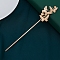 Alloy Hair Sticks Settings, Butterfly, Light Gold, 150mm