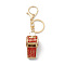 Shining Zinc Alloy Rhinestone Whistle Pendant Keychain, for Car Key Bag Charms Ornaments, Ruby, 11.9cm