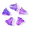 Spray Painted Transparent Glass Beads, Tulip Flower, Blue Violet, 10x11x5.5mm, Hole: 1mm