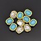 Sew on Taiwan Acrylic, Imitation Jade, Golden Plated, Garment Accessories, Rectangle, Sky Blue, 25x19x9mm, Hole: 1mm