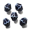 Handmade Porcelain Beads, Rhombus, Prussian Blue, 11.5x10mm, Hole: 2mm