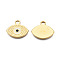 304 Stainless Steel Enamel Pendants, Real 18K Gold Plated, Evil Eye, White, 17x20x2mm, Hole: 2.5mm