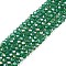 Electroplate Glass Beads Strands, AB Color Plated, Faceted, Rondelle, Green, 2.9~3.3x2mm, Hole: 0.8mm, about 148~150pcs/strand, 15.55~15.75 inch(39.5~40cm)