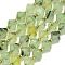 Natural Prehnite Beads Strand, Faceted, Bicone, 10~10.5x10~10.5mm, Hole: 1mm, about 30~32pcs/strand, 15.16~15.35''(38.5~39cm)