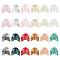 Olycraft 24Pcs 12 Colors Grandient Color Resin Pendants, Fishtail Charm, Mixed Color, 26.5x26x5mm, Hole: 2mm, 2pcs/color