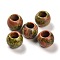 Natural Unakite European Beads, Large Hole Beads, Round, 12x11mm, Hole: 5.5~6mm