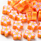 Handmade Polymer Clay Beads, for DIY Jewelry Crafts Supplies, Flower, Orange, 9~12x9~12x4~5mm, Hole: 1.6mm