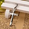 Tarnish Resistant 304 Stainless Steel Cross Pendants, Stainless Steel Color, 28.6x15x3mm, Hole: 3x6mm