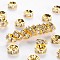 Brass Grade A Rhinestone Spacer Beads, Golden Plated, Rondelle, Nickel Free, Crystal, 8x3.8mm, Hole: 1.5mm