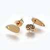 Ion Plating(IP) 304 Stainless Steel Stud Earring Findings STAS-O119-12B-G-2