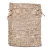 Polyester Imitation Burlap Packing Pouches Drawstring Bags ABAG-R004-14x10cm-05-2