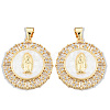 Brass Micro Pave Clear Cubic Zirconia Pendants KK-N227-100D-2