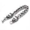 Men's Alloy Wheat Chain Bracelets X-BJEW-T014-07AS-5