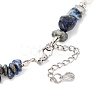 Natural Lapis Lazuli Chip Beads Bracelets & Necklaces Sets SJEW-JS01357-02-4
