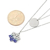 304 Stainless Steel Double Layered Necklaces NJEW-P320-14G-01-5