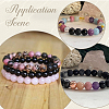 2 Strands Round Natural Black Onyx(Dyed & Heated) Beads Strands G-SP0001-24-6