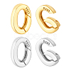 4Pcs 2 Colors 925 Sterling Silver Spring Gate Rings STER-PH0003-91-1