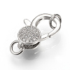 Brass Micro Pave Cubic Zirconia Lobster Claw Clasps ZIRC-S058-21P-1