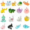 17Pcs 17 Styles Marine Series Resin Pendants RESI-YW0003-29-1